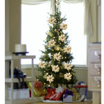 24 Pieces Artificial Christmas Tree Flowers Xmas Festive Poinsettia Flowers Ornament Set | Gold
