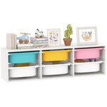 AIYAPLAY 2 Tiers Toy Storage Organiser With 6 Plastic Bins, Low Height