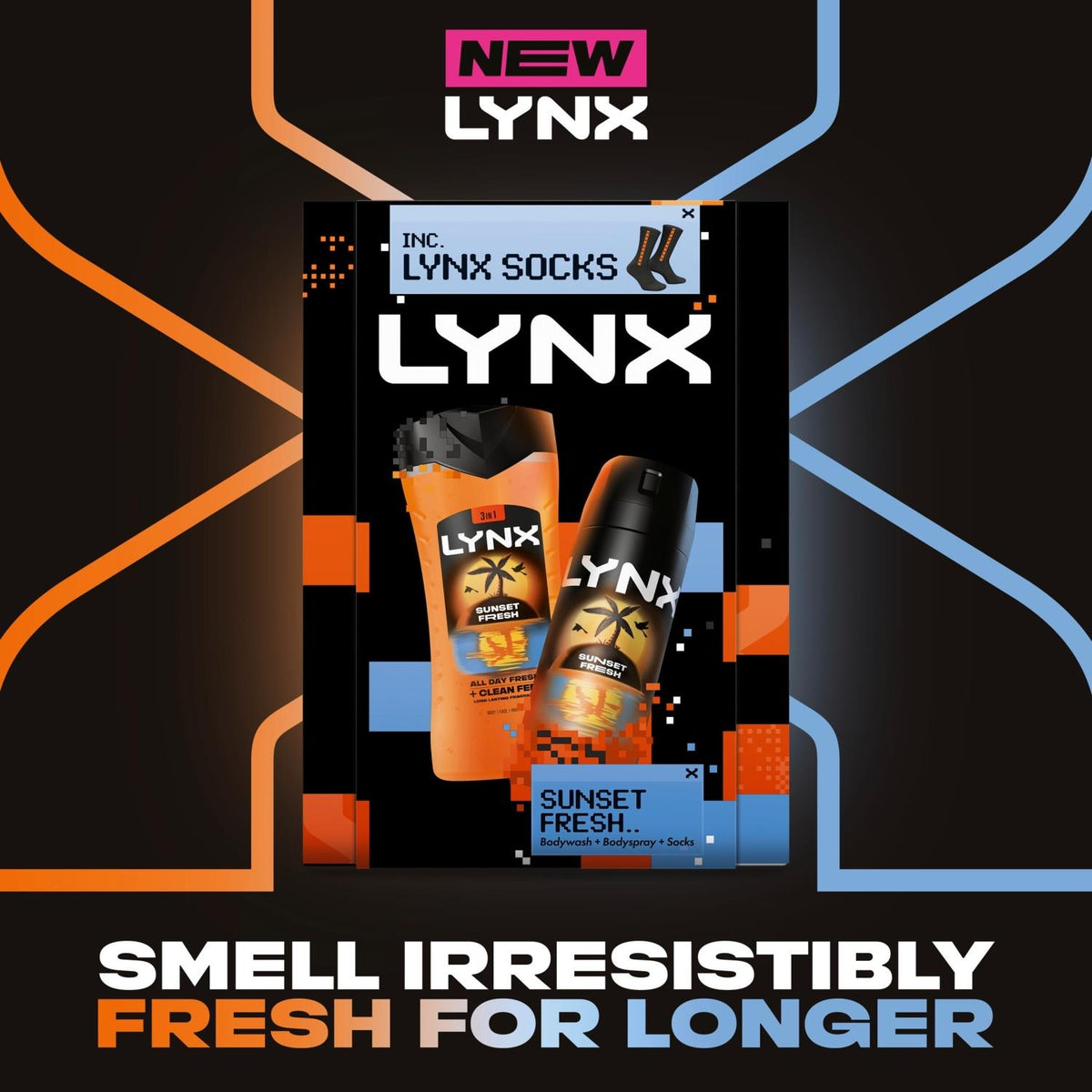 Sunset Fresh Duo & Socks Gift Set: Wash, Spray, Socks | Set of 4