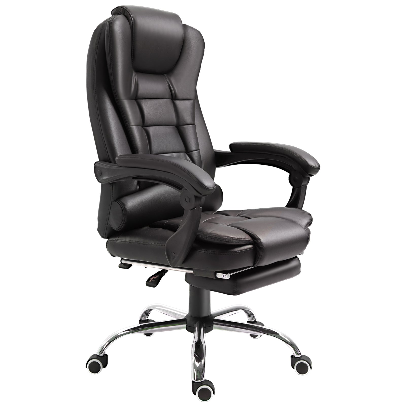 Pu Leather Executive Chair With Footrest | Brown