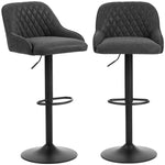 Bar Stools Set Of 2 Adjustable Swivel Counter Height | Black