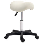 Saddle Stool Adjustable Rolling Salon Chair For Massage Spa | One Size | White