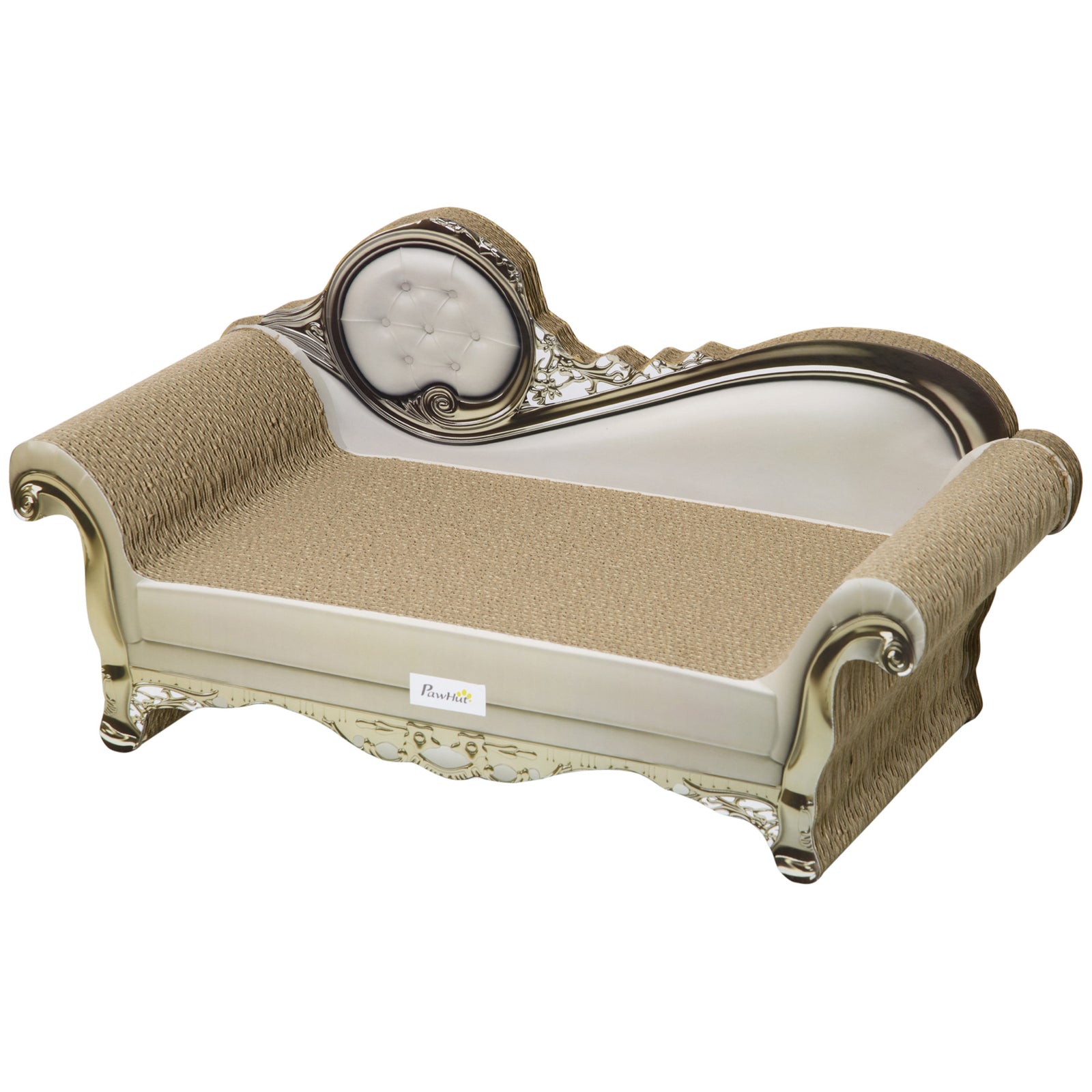 Cat Scratching Bed Pet Scratcher Modern Furniture W/ Catnip - Brown