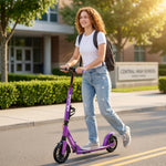 Foldable Kick Scooter, Adult Scooters With Big Wheels | Purple