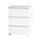 Levede Bedside Tables Side End Table White 3 Drawers Modern Storage Cabinet