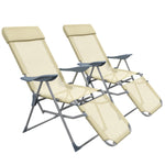 Reclining Garden Chairs Set Of 2 W/ 5-level Backrest