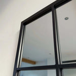 Kyō - Metal Rectangle Lattice Window Mirror | 150cm x 60cm | Black