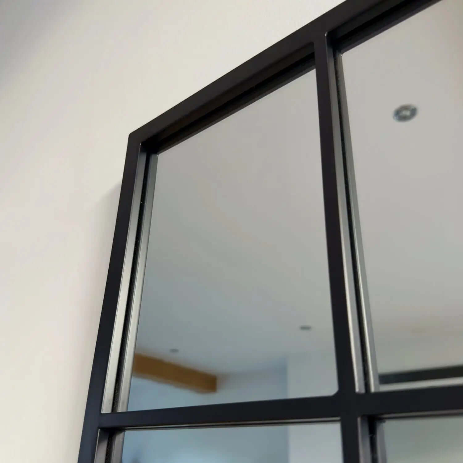 Kyō - Metal Rectangle Lattice Window Mirror | 150cm x 60cm | Black