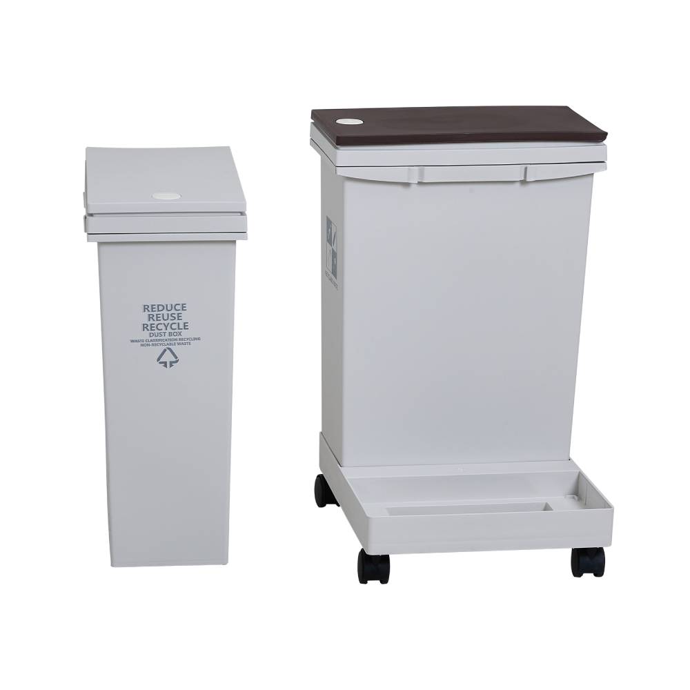 24l/40l Dual Compartment Trash Can With Lids And Wheels – Dry And Wet Waste Separation | Large
