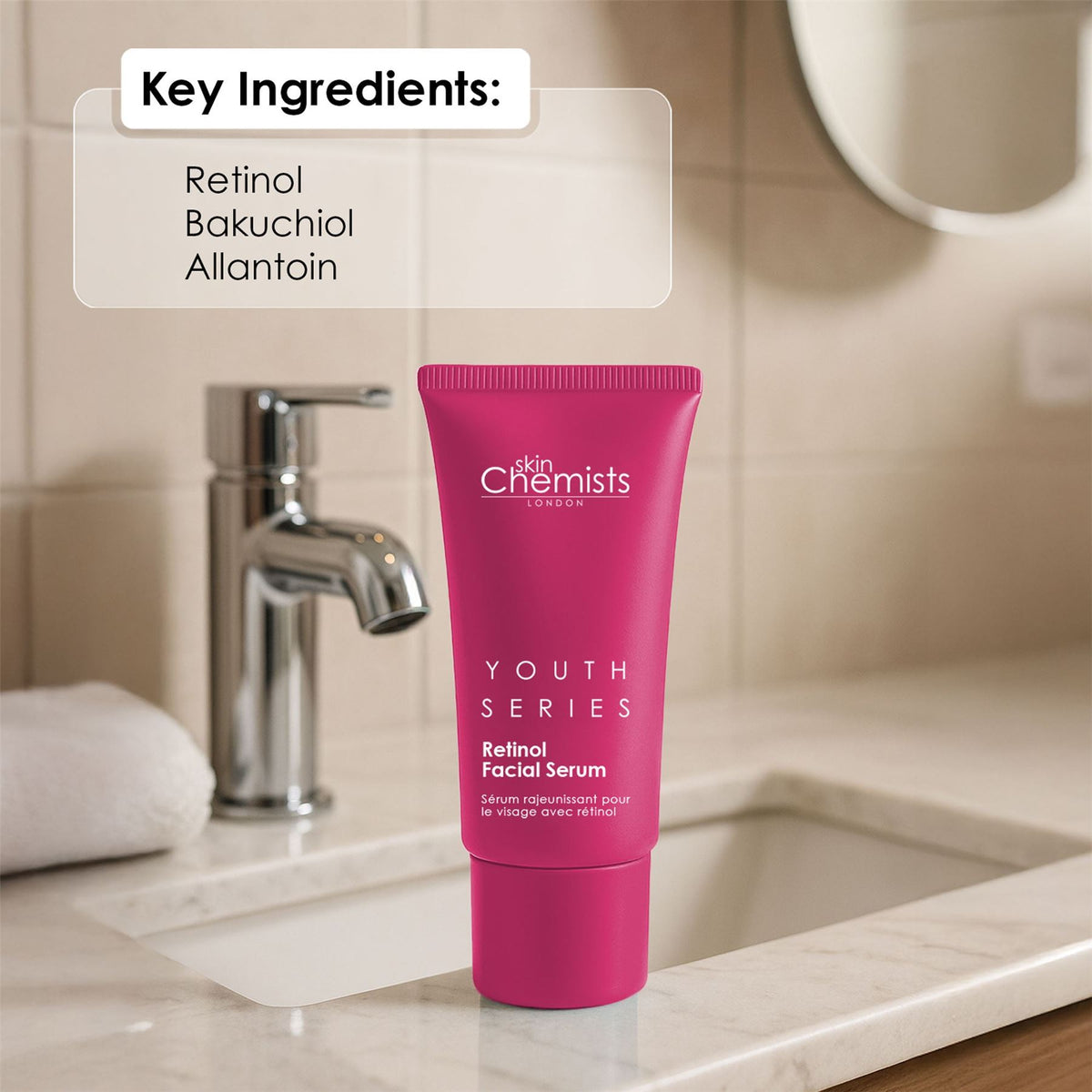 Retinol & Bakuchiol Anti-ageing Facial Serum 30ml For Smoothing And Fine Lines