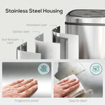HOMCOM 50L Sensor Bin with Soft-Close Lid Automatic Kitchen Bin Silver Tone