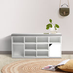 White Padded Shoe Storage Bench