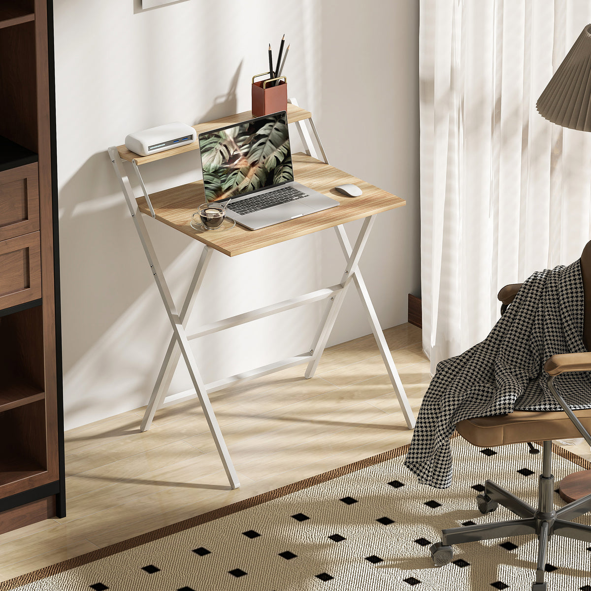 70 Cm Folding Computer Desk For Small Spaces Bedroom | Natural
