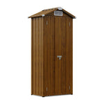 Metal Garden Storage Cabinet 2.76×1.87 Ft Outdoor Shed With 2 Shelves & 2 Vents, Lockable Double Doors
