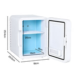Mini Fridge 5l Portable Cooler Warmer With Mirror Bedroom Office Car | White