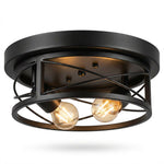 Emitto Ceiling Lights E27 Metal Cage 90° Adjustable Heads Kitchen Fixture Black