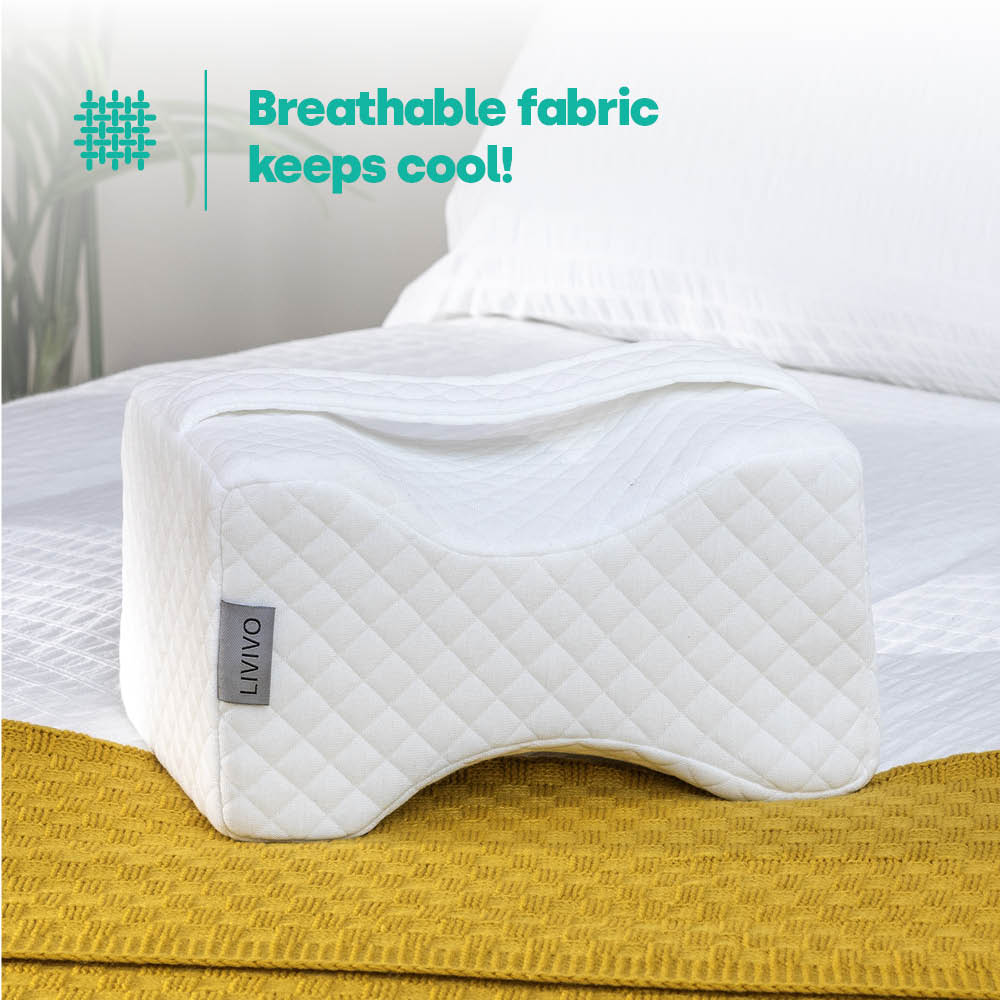 Orthopaedic Leg Pillow With Strap Fleece | One Size | White