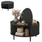 Coffee Table With Lift Top Sliding Door 80 Cm | Black