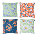 Floral Indoor Outdoor Cushion Set Of 4 Water Resistant Cushions