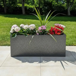 Zinc Galvanised Trough Planter | 75cm x 32cm x 32cm | Silver Black