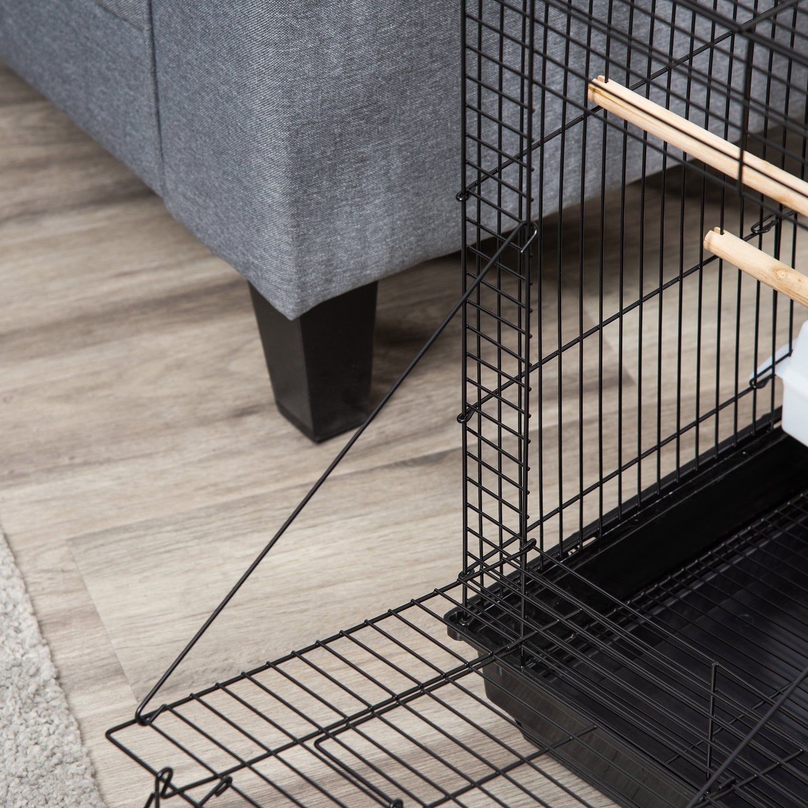 59cm Bird Cage With Openable Top, Stand, Tray, Handles, Feeding Bowls