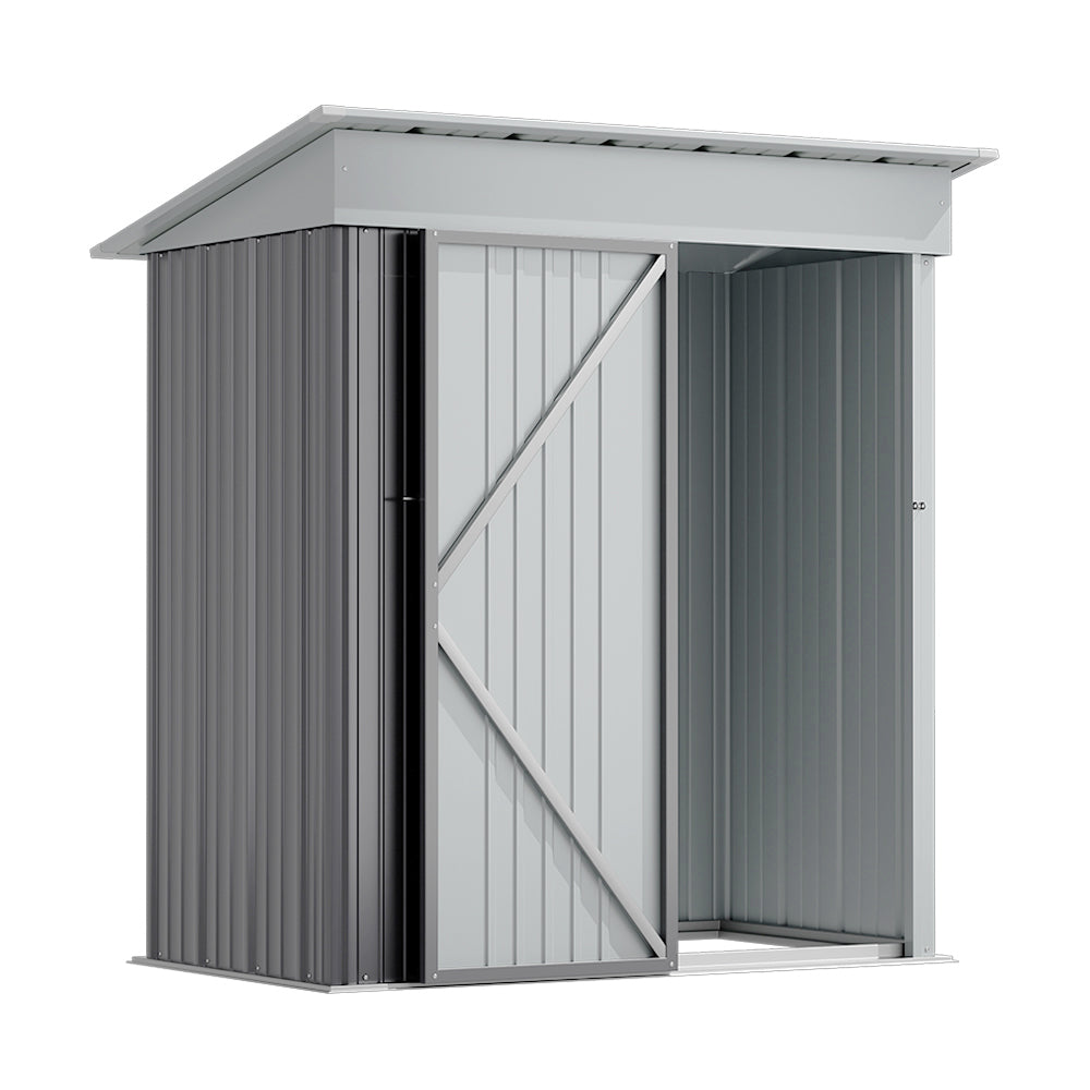 3x5ft Galvanised Metal Garden Shed Metal Storage Shed With Lockable Door