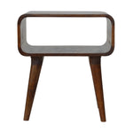 Solid Wood Curved Open Chestnut Bedside