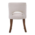 Set Of 2 Chenille Upholstered Dining Chairs | Beige