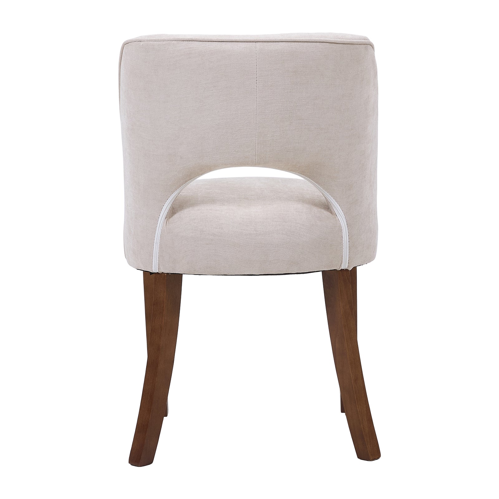 Set Of 2 Chenille Upholstered Dining Chairs | Beige