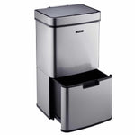 75l Sensor Recycling Bin With Food Caddy & 25 Bin Biodegradable Bags | 75L | Silver