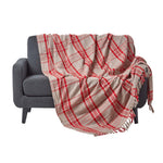 Tartan Check Sofa And Bed Throw | 150cm x 200cm | Grey & Red