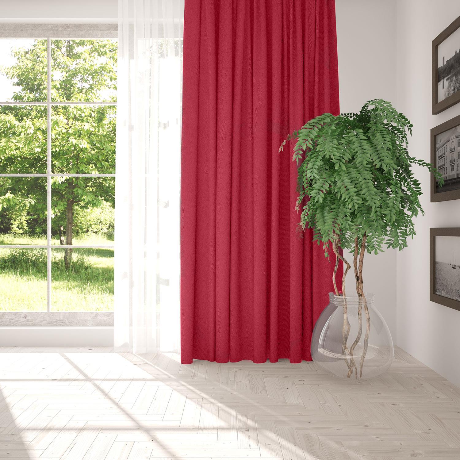 Valencia Luxury Faux Silk Curtain Set Polyester & Rayon Material 66x90", Fuchsia