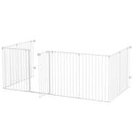 2-in-1 Dog Pen, Safety Pet Gate, 8 Panels, For Medium Dogs, 90hcm - White