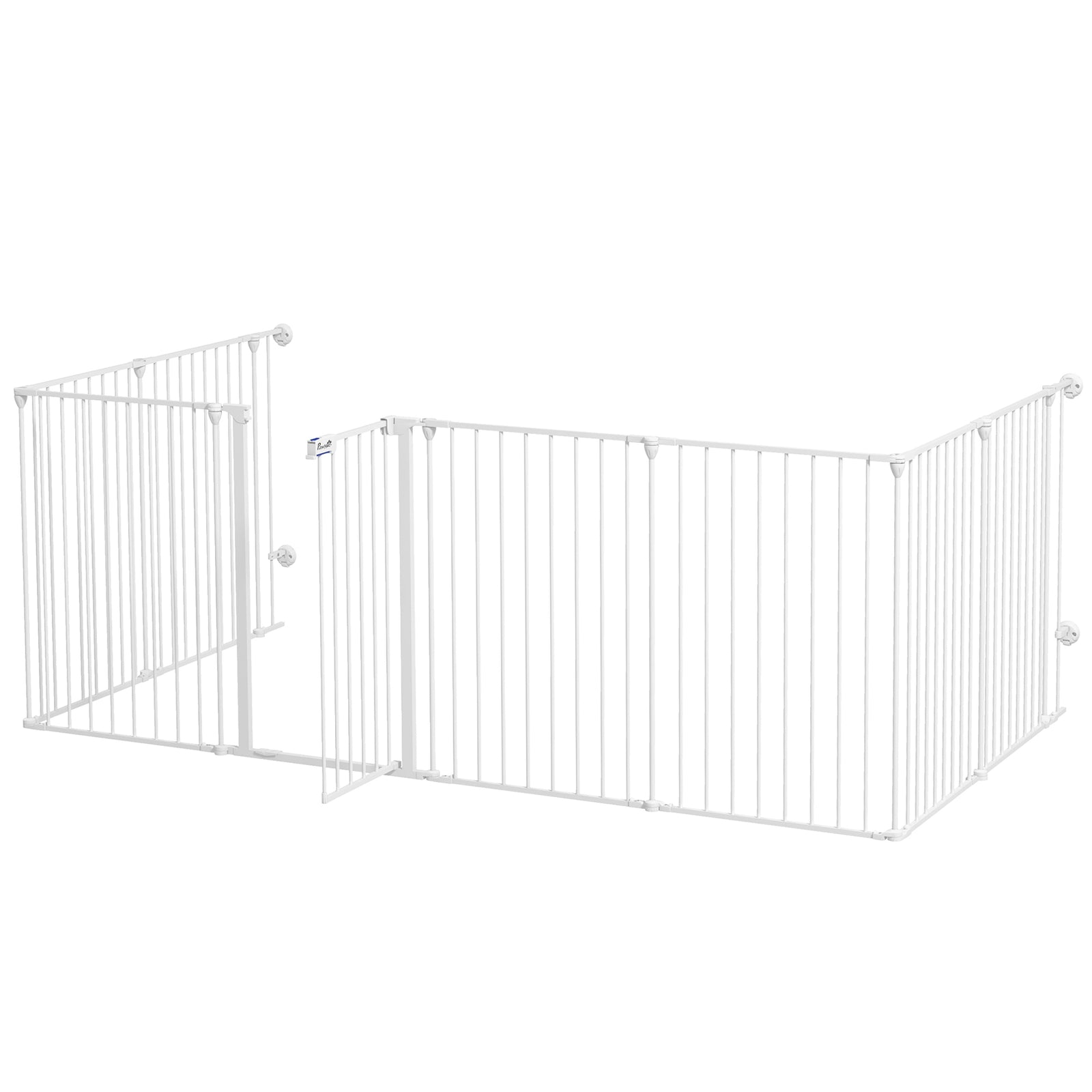 2-in-1 Dog Pen, Safety Pet Gate, 8 Panels, For Medium Dogs, 90hcm - White