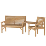 Wood Garden Furniture Set W/ Parasol Hole, Detachable Table | Natural