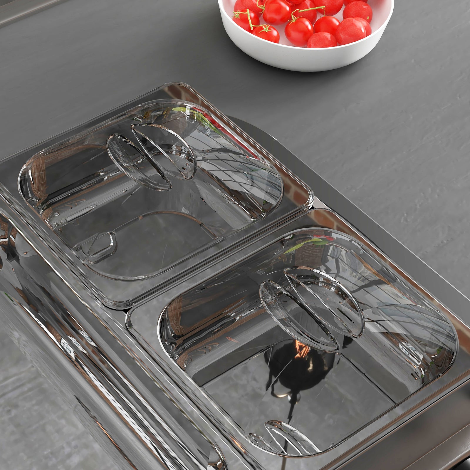 4 Tray Electric Food Warmer Buffet Server Adjustable Temp