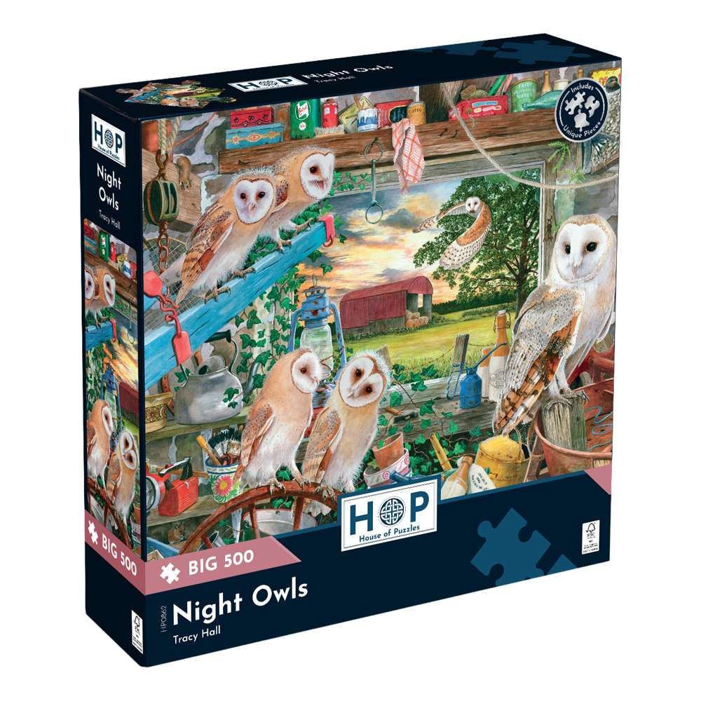 The House of Puzzles Night Owls Big 500 Piece Jigsaw Puzzle