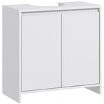 HOMCOM Freestanding Under Sink Cabinet With 2 Doors And Shelf, White