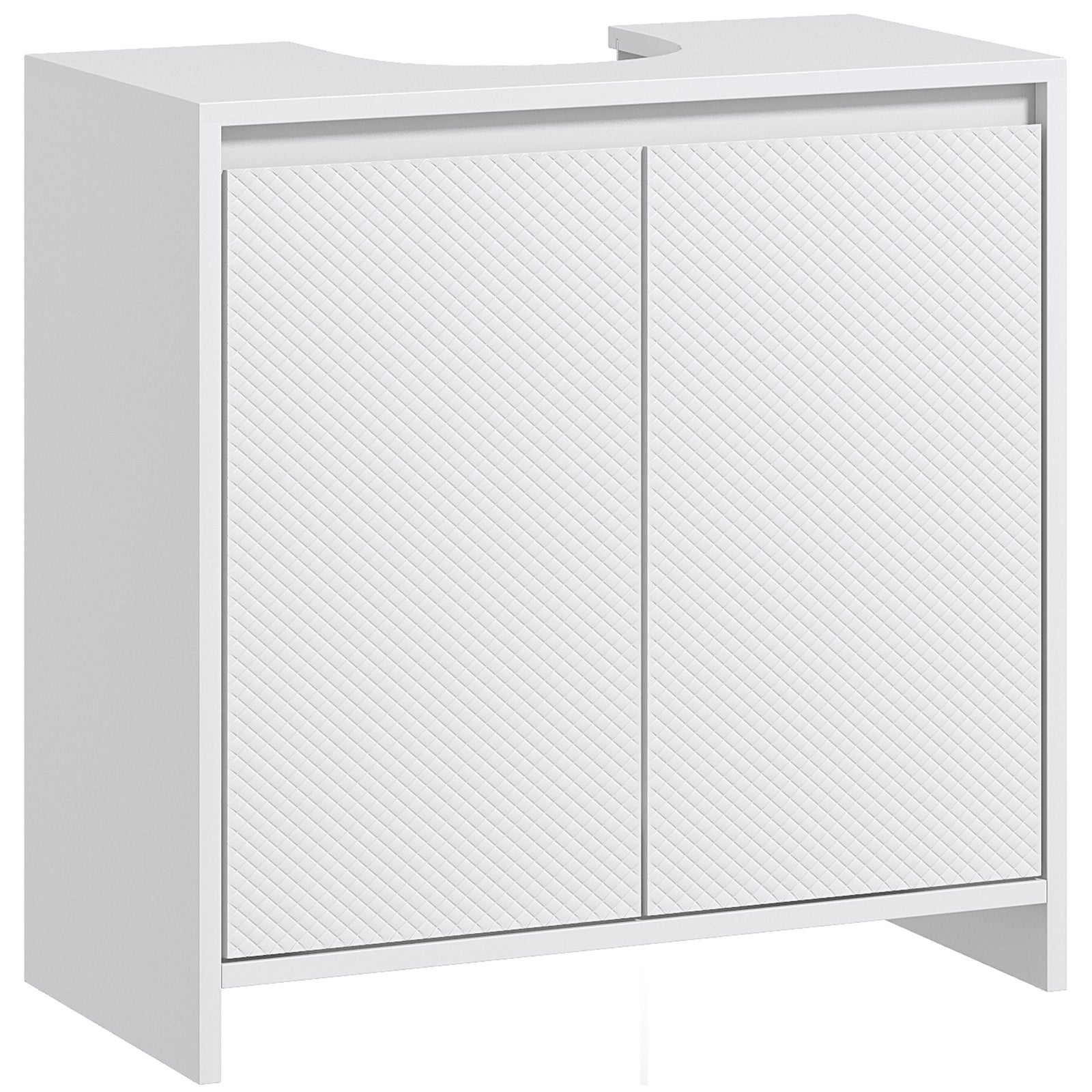 HOMCOM Freestanding Under Sink Cabinet With 2 Doors And Shelf, White