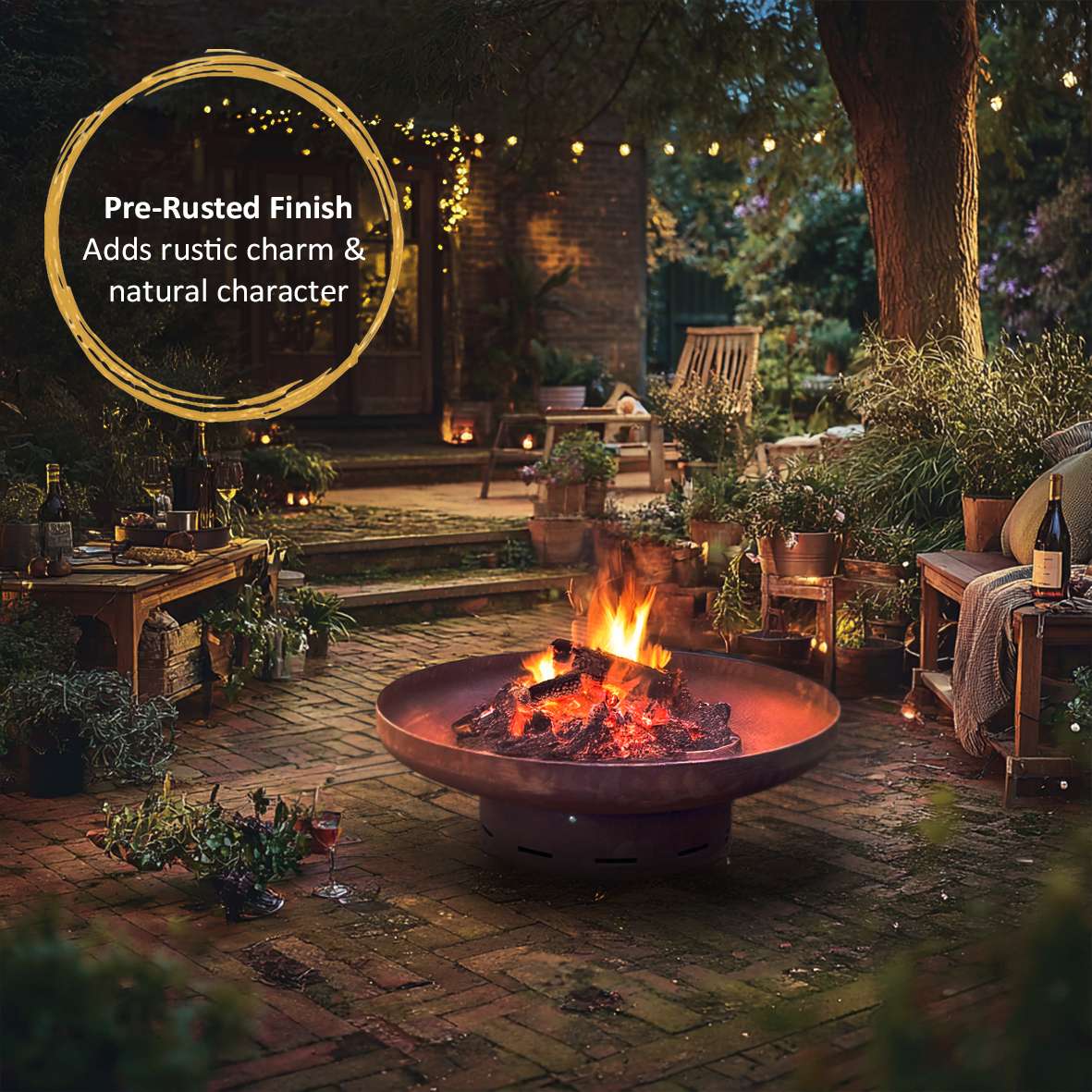 Pre-rusted Metal Corten Steel Round Firepit