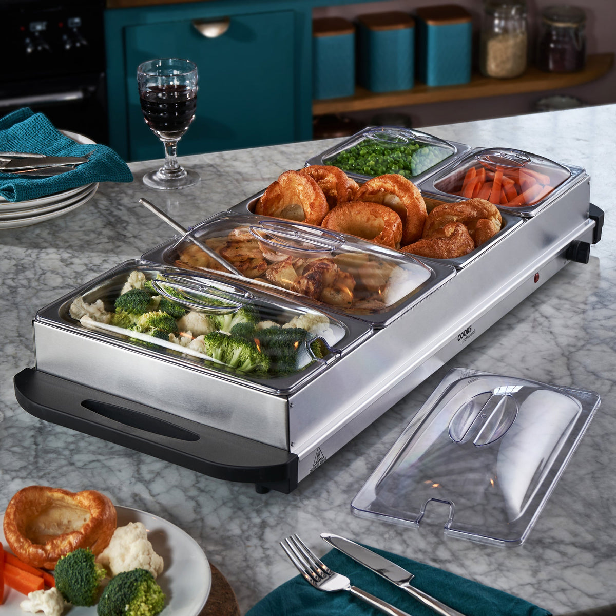 Cooks Professional 5 Section Buffet Warmer 9.6l