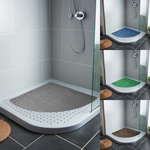 Reversible Shower Mat In Dual-colour- Quadrant Shower | 53cm x 53cm | Brown & Grey