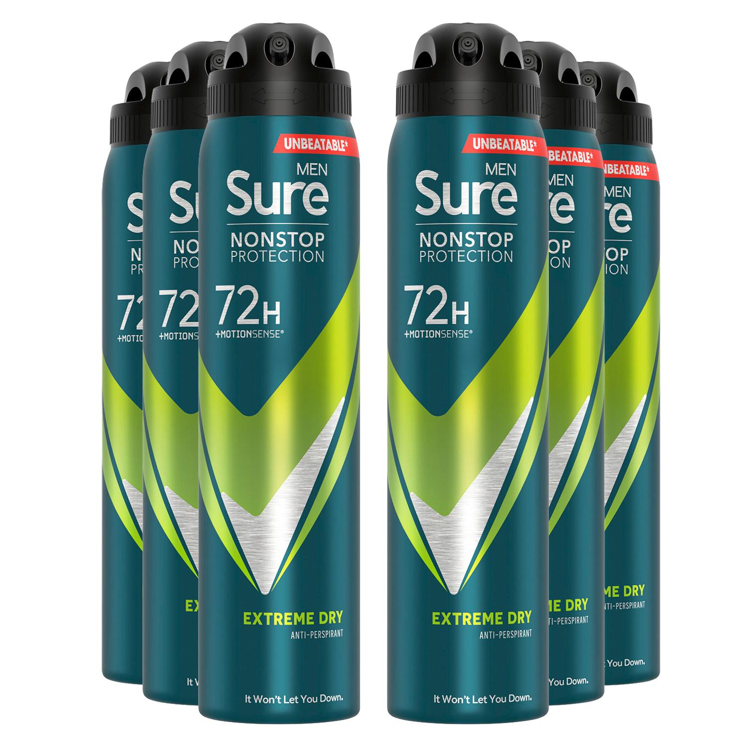 Men Anti-perspirant 72h Nonstop Protection Extreme Dry Deodorant, 6pk, 250ml | 6