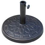 Garden Parasol Base, Round Resin Sun Umbrella Base | 12kg | Bronze