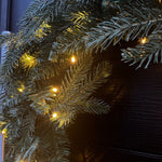 60cm Premium Mixed Branch Prelit Green Wreath - With Timer