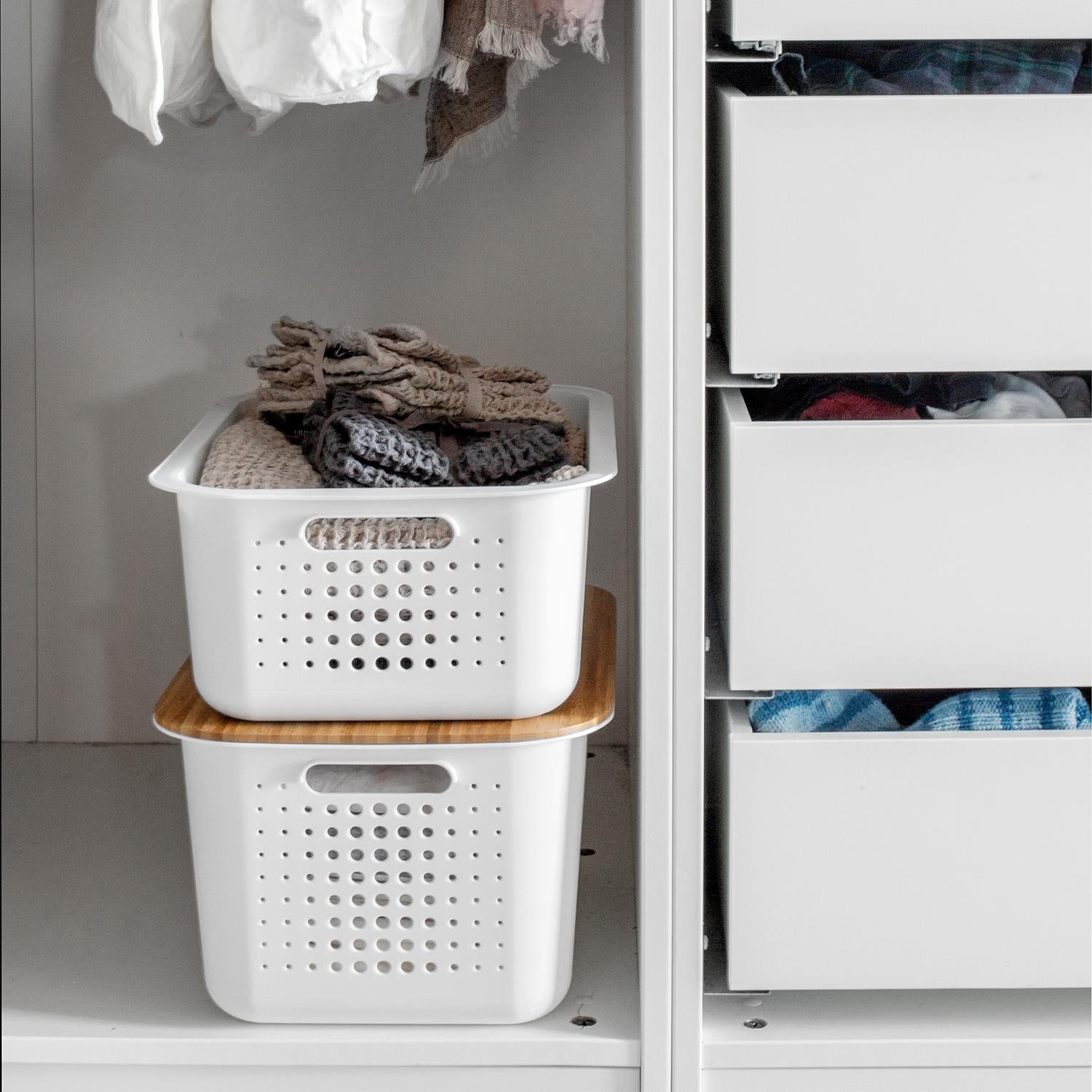 Lightweight & Durable Basket Recycled 15 Storage Box 10l, White