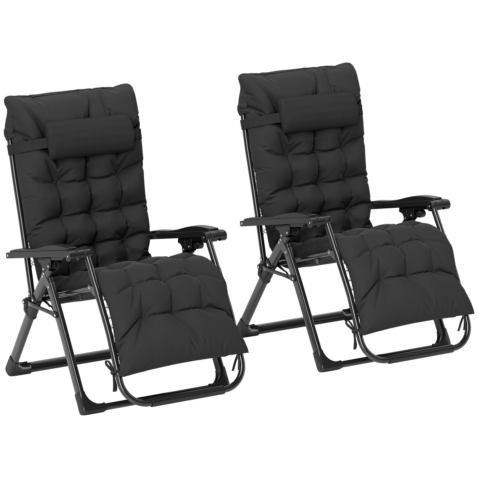 2 Pcs Reclining Zero Gravity Folding Lounger