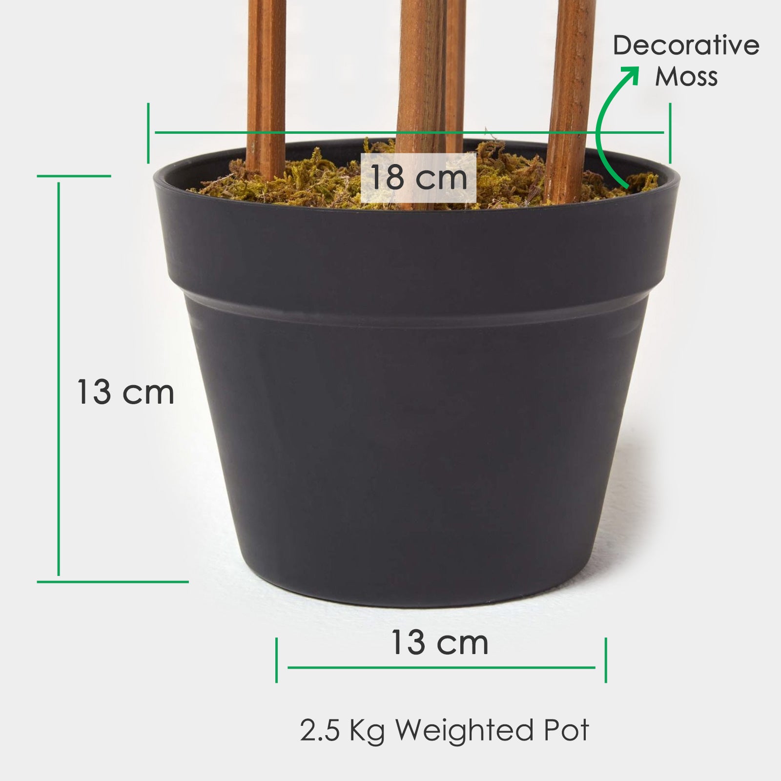 Artificial Green Handcrafted Bamboo Tree Plant With Pot, 155 Cm (5 Ft)