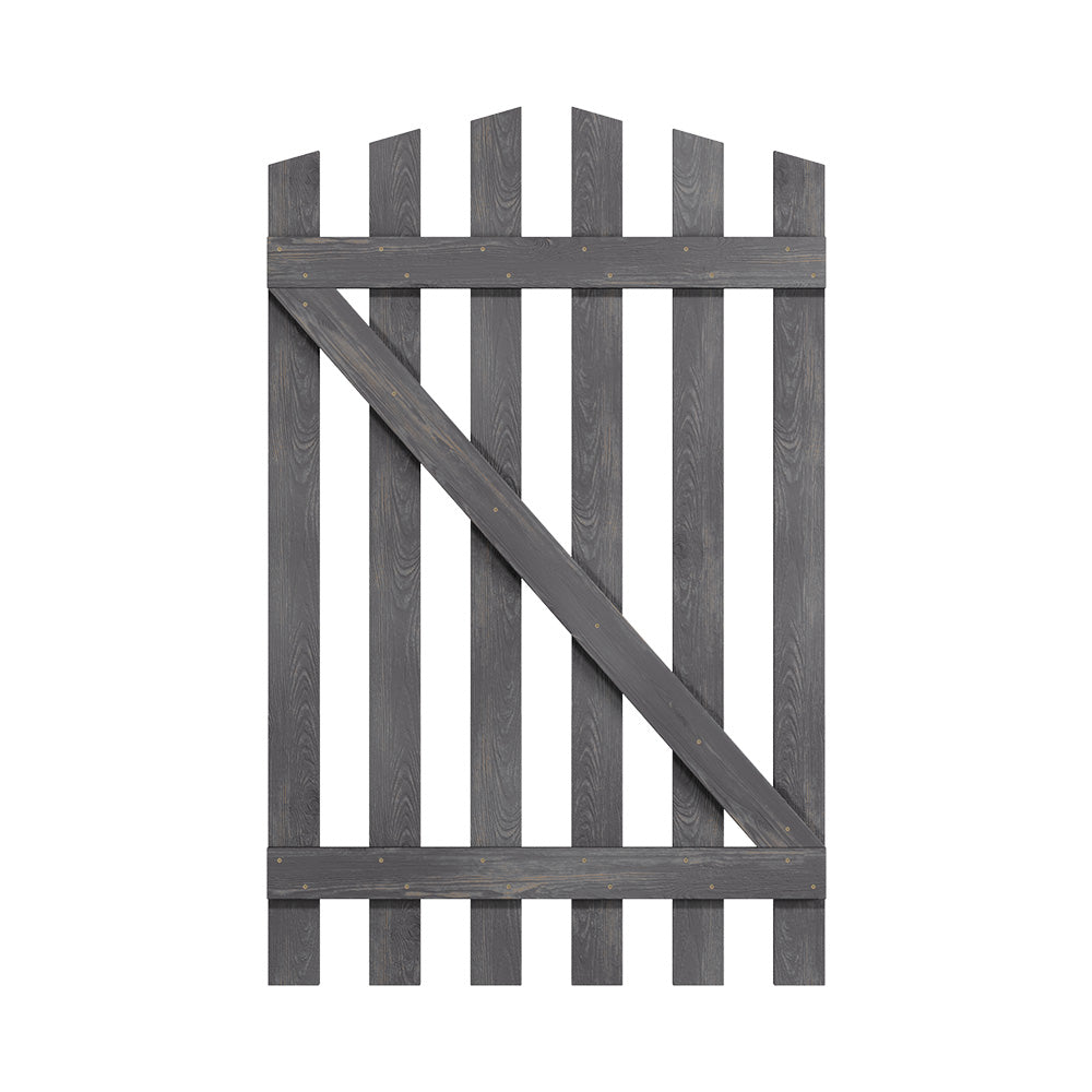 Rustic Wooden Garden Gate With Arched Top Weathered Gray Finish | Small | Grey