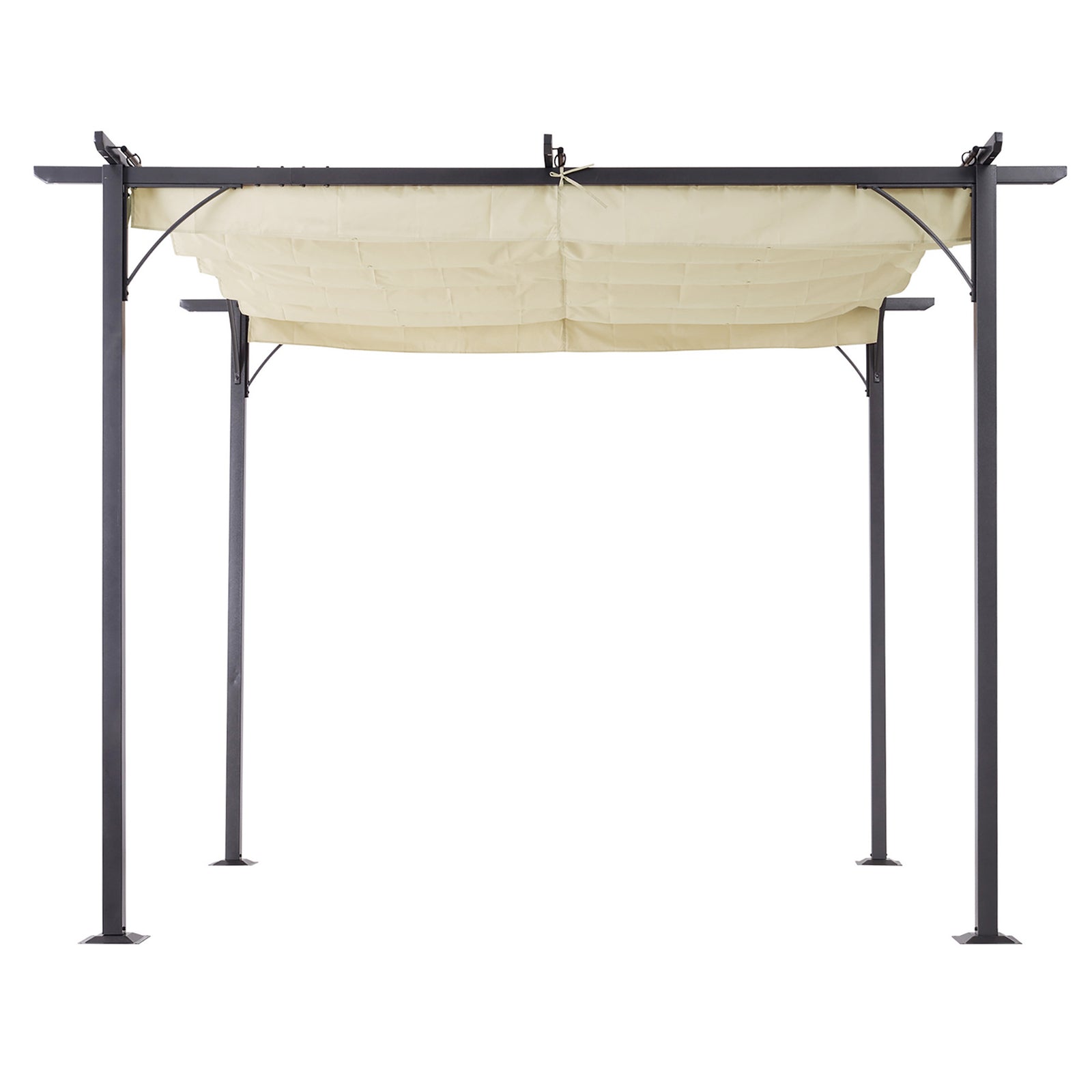 3x3m Outdoor Pergola Metal Gazebo Porch Awning Canopy | Beige